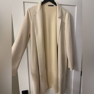 Zara Cream Faux Suede Midi Coat